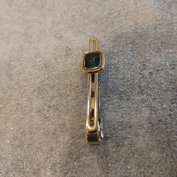 Burberry Tie Clip Gold Plated with Green Logo - Picture 11 of 16
